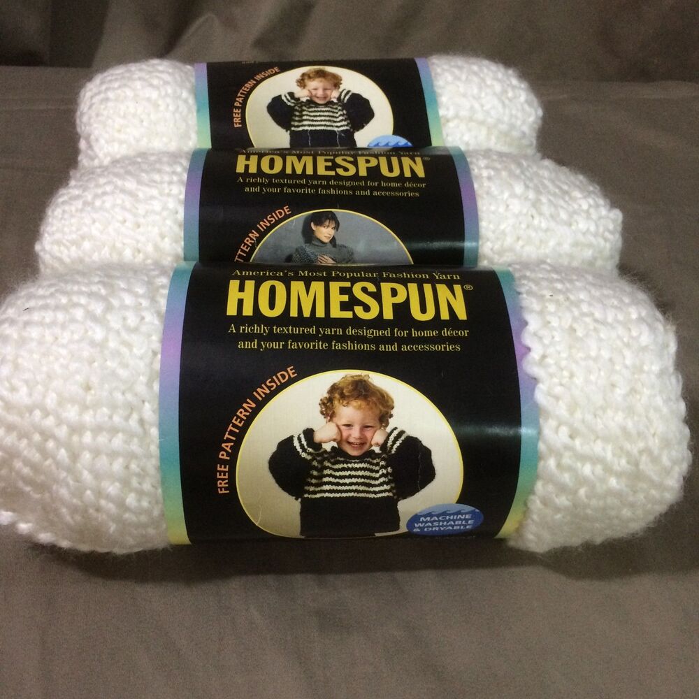 Lion Brand Homespun Yarn Lot of 3 Skeins Textured Bulky Hepplewhite #300